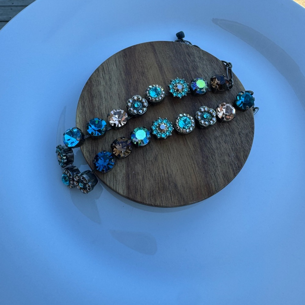 Mariana Blue and Brown Crystal Necklace